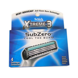 4 Cryo'd Schick Extreme3 Sub Zero Cartridges